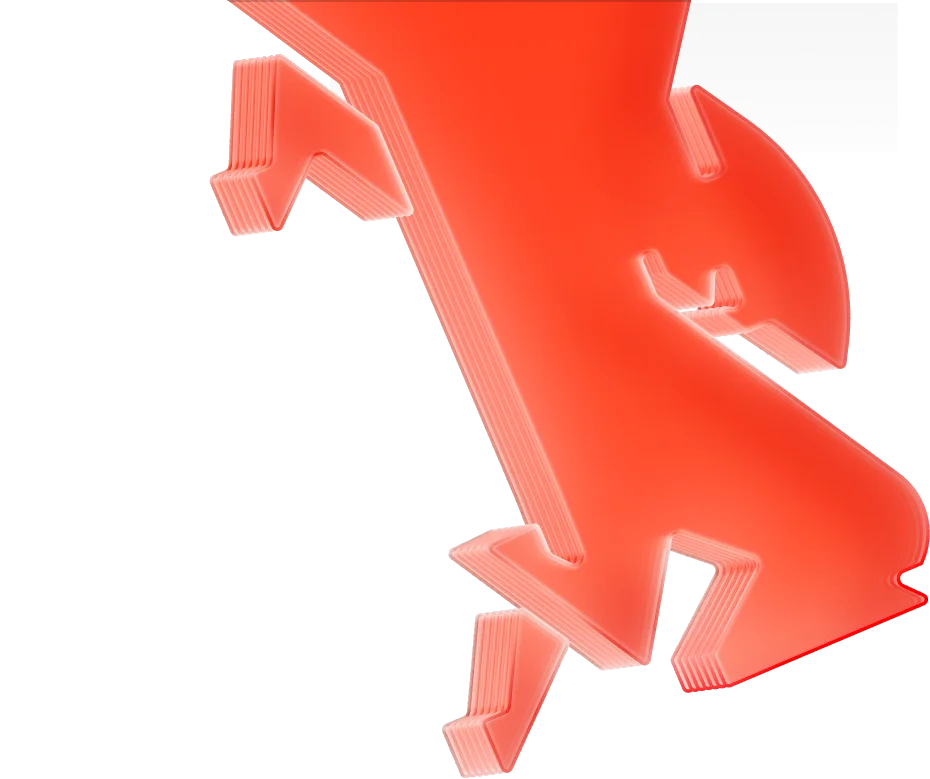 Glossy orange 3D-rendered charging horse
